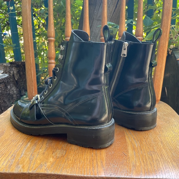 ALLSAINTS Black Leather Combat Boots - Picture 4 of 7